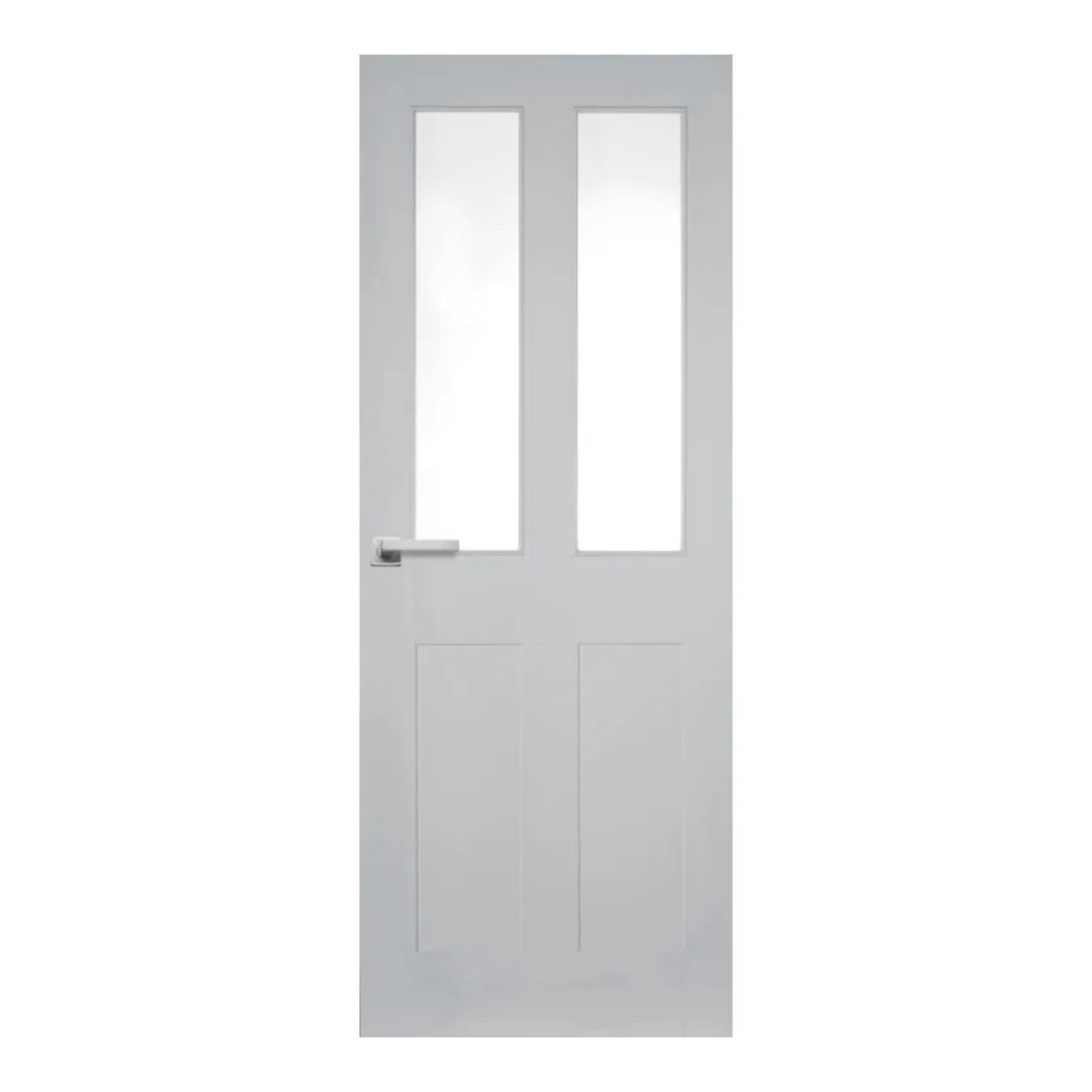 Burford White Smooth 4 Panel Moulded Clear Glazed Door