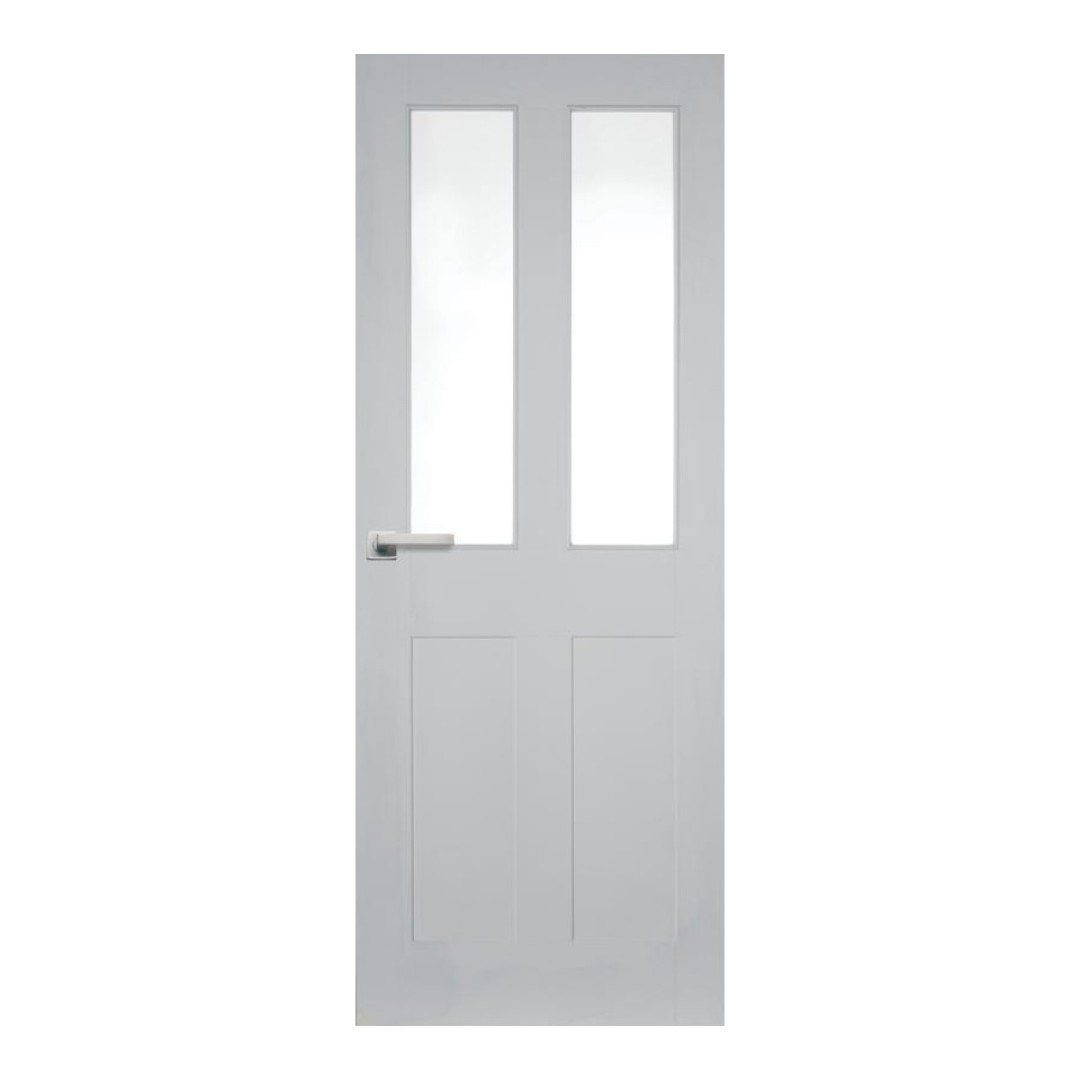 Burford White Smooth 4 Panel Moulded Clear Glazed Door