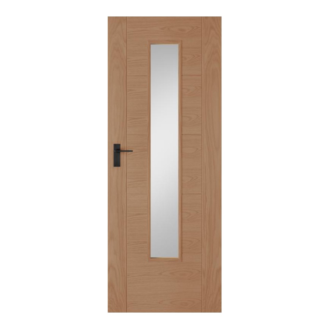 Daytona Oak Pre-finished Clear Glazed Door