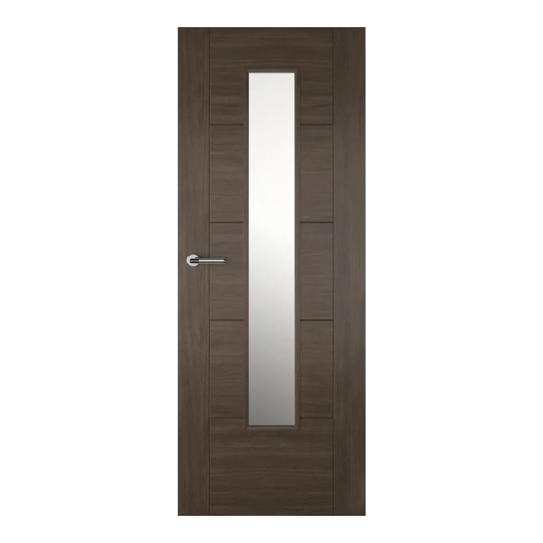 Daytona Laminate Walnut Pre-finished Clear Glazed Door