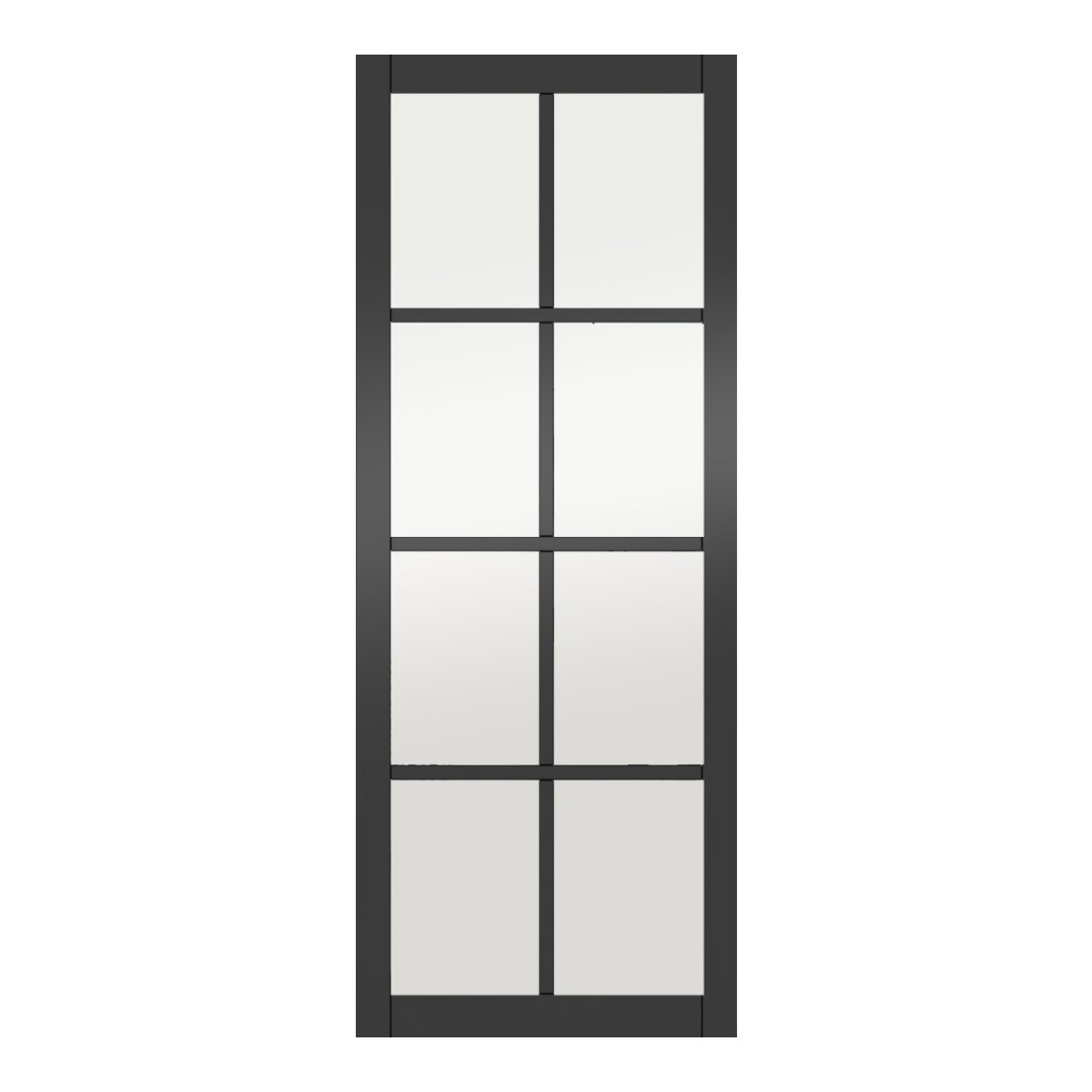 Mayfair Black 8 Panel Glazed Doors