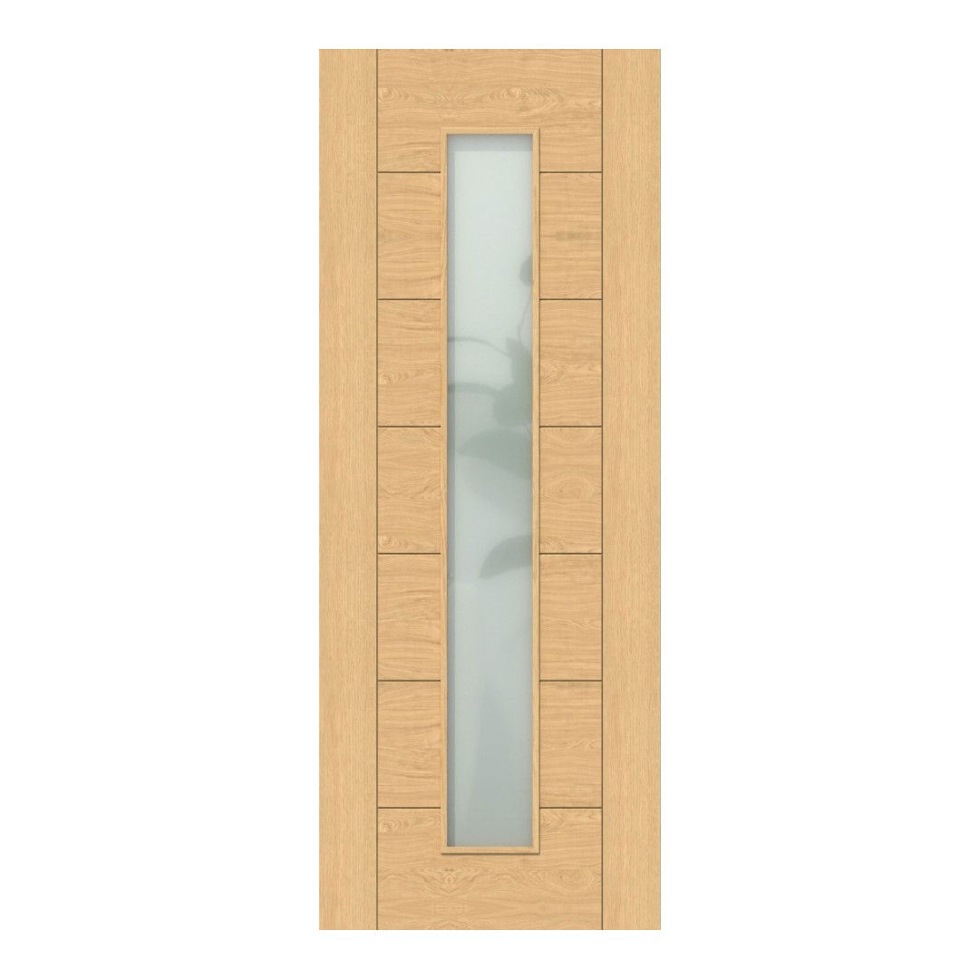 Oak 7 Panel Frosted Glazed - Pre-Finished Doors