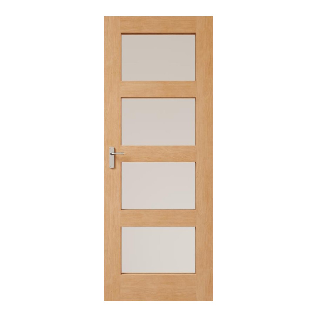 Shaker Oak 4 Panel Clear Glazed Door